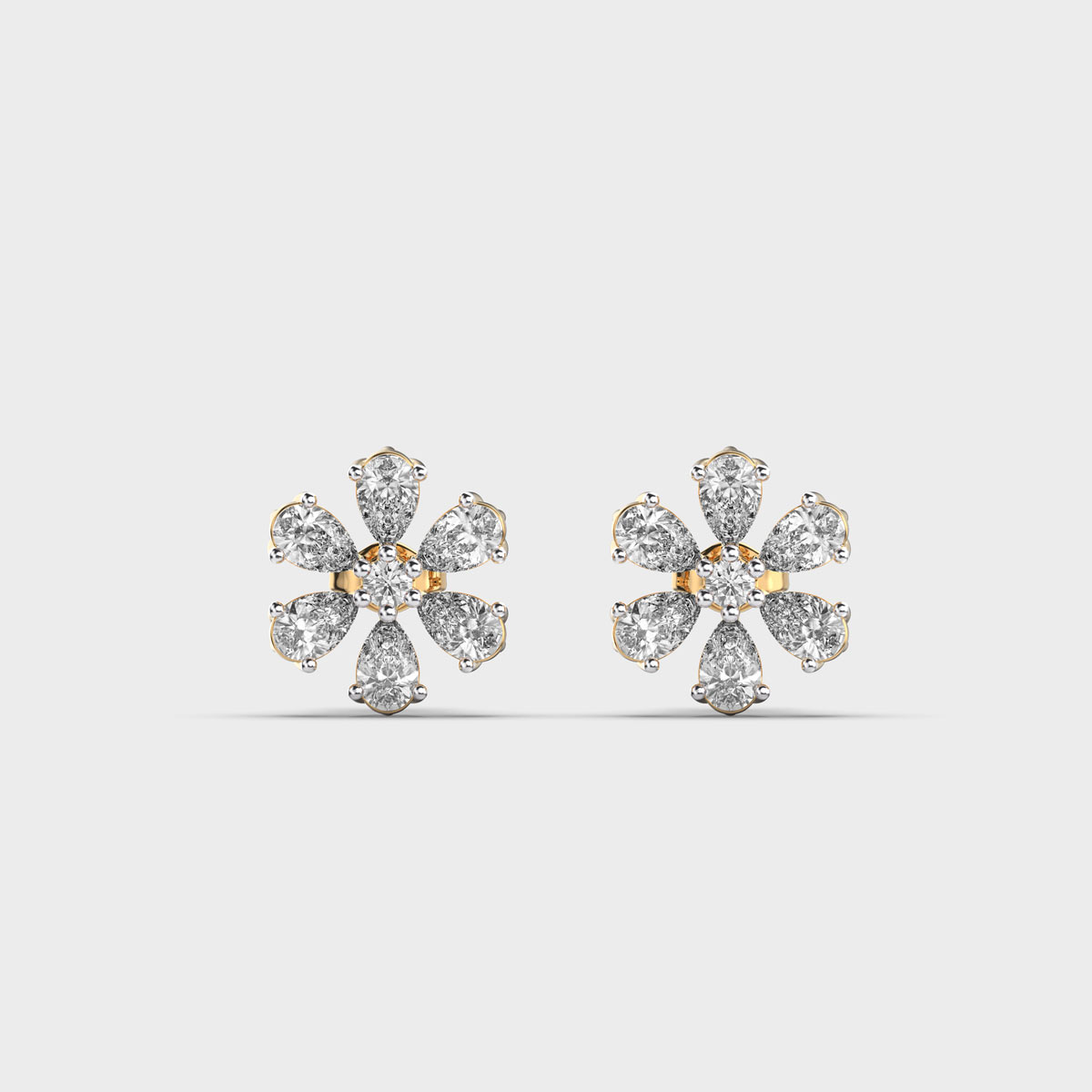 Flora and Fauna Diamond Stud Earrings