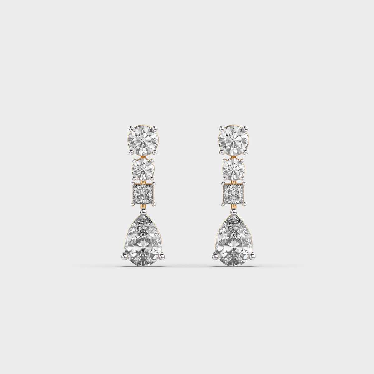 Glistening Pear Diamond Drop Earrings