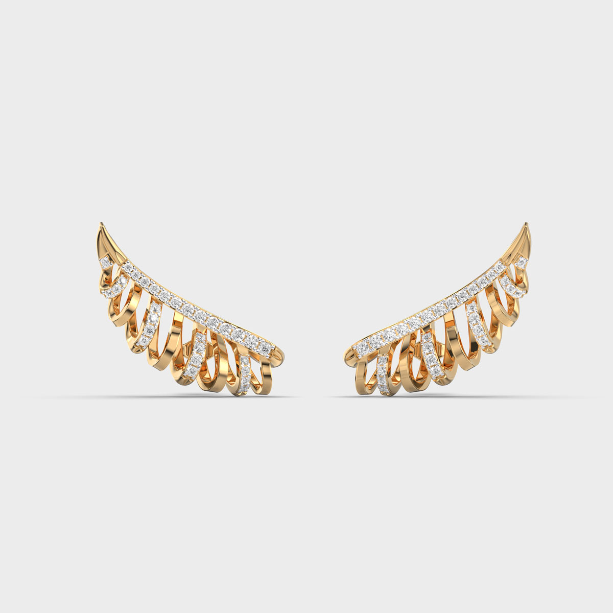 Side Swirl Diamond Earcuffs