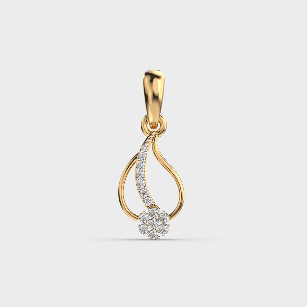 Floral Vine Diamond Pendant (Without Chain)