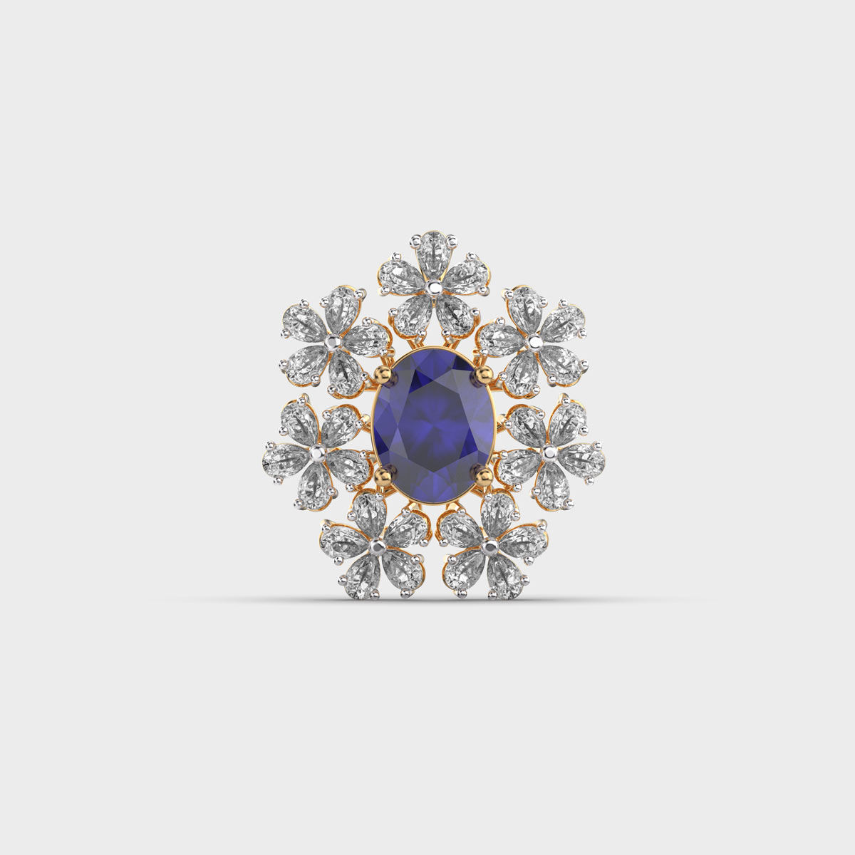 Blue Stone Frost Diamond Pendant (Without Chain)