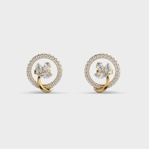 Petals in an Orbit Diamond Earstuds