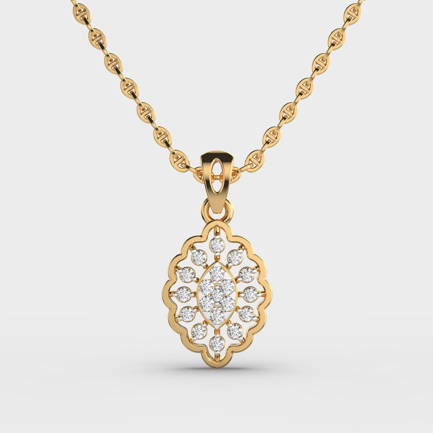 Luminous Iris Shimmer Diamond Pendant (Without Chain)