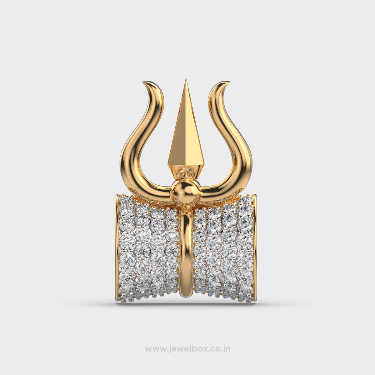 Trishul with Damru Diamond Pendant