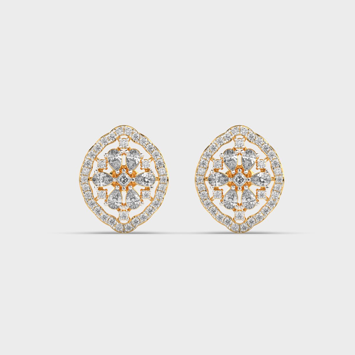 Royal Heritage Diamond Cluster Earstuds