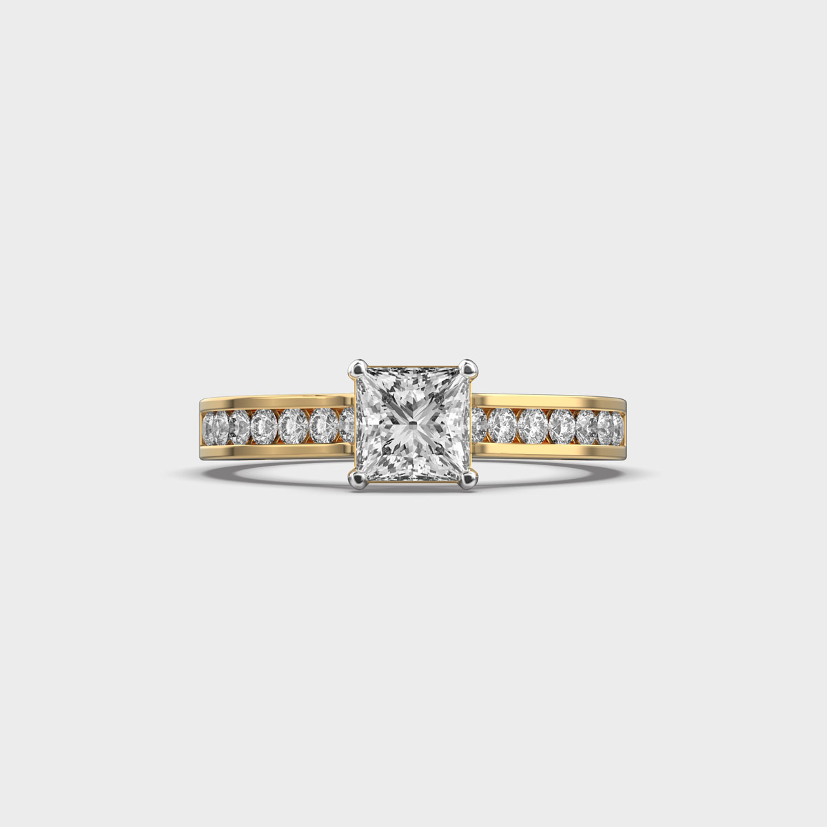 Princess Cut Diamond Pave Ring for Women