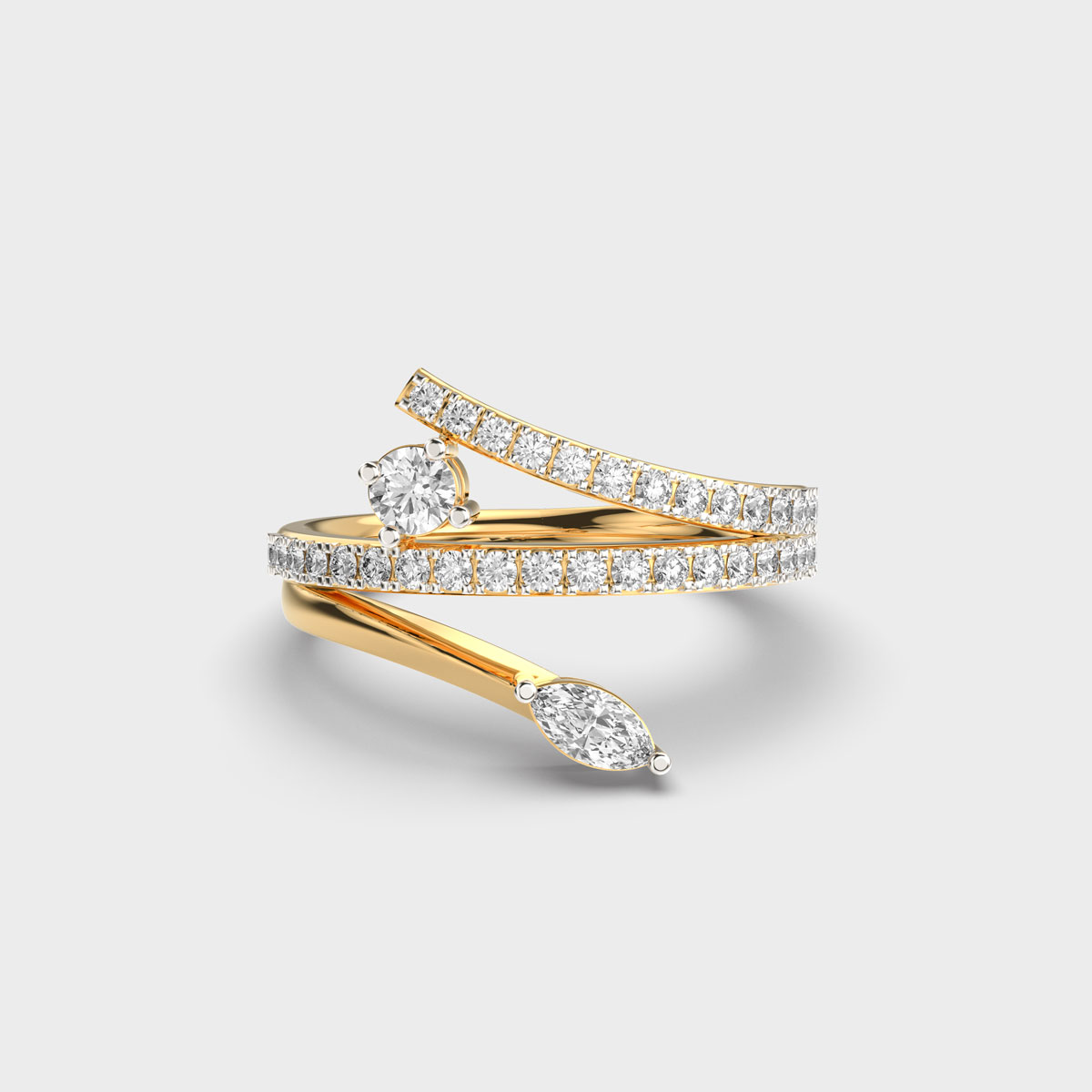 Cascade Starlight Ribbon Diamond Ring