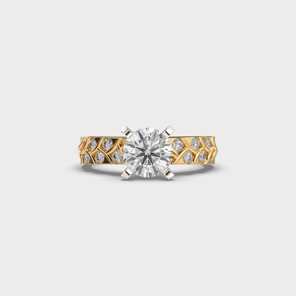 Studded Shimmering Keepsake Diamond Ring
