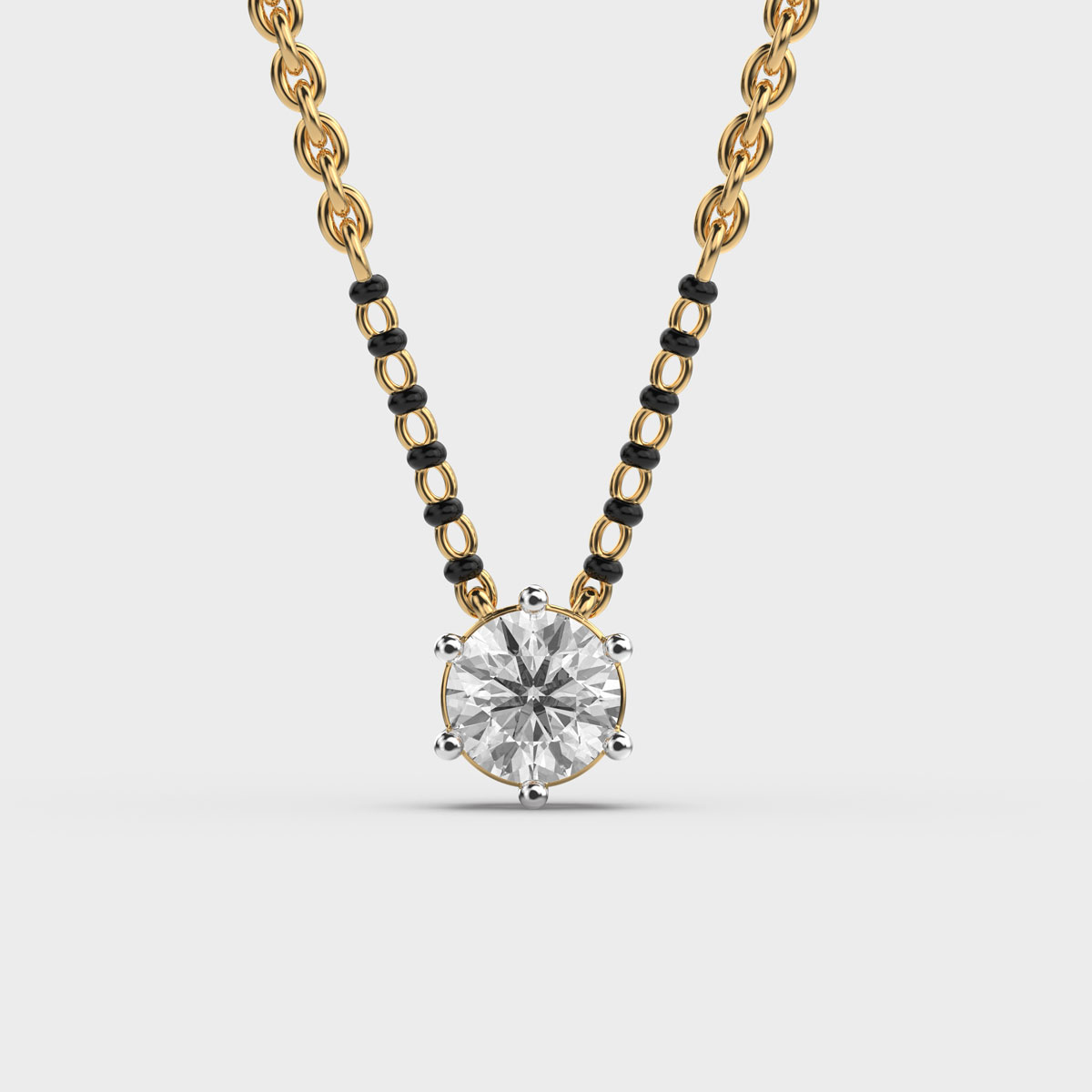 Luxe Harmony Round Diamond Mangalsutra Pendant (With Chain)