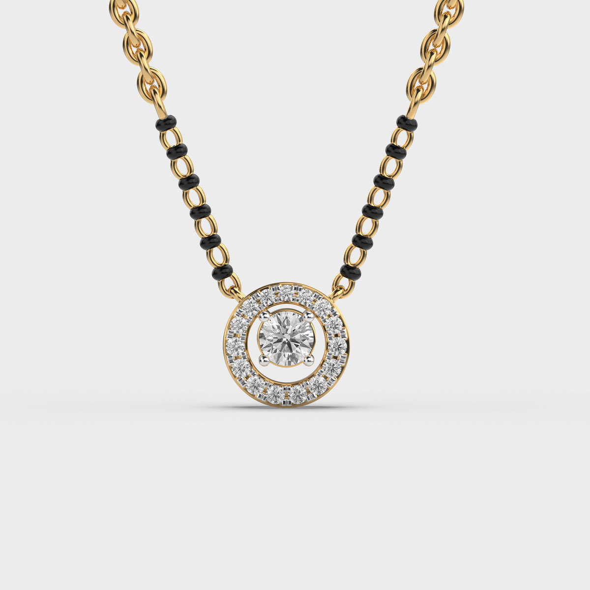 Golden Diamond Vows Mangalsutra Pendant (With Chain)