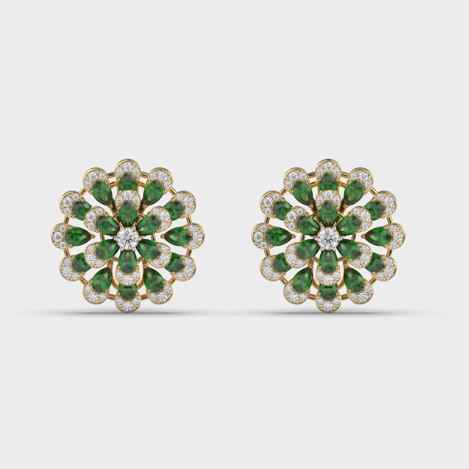 Mughal Maharani Green Diamond Earstuds