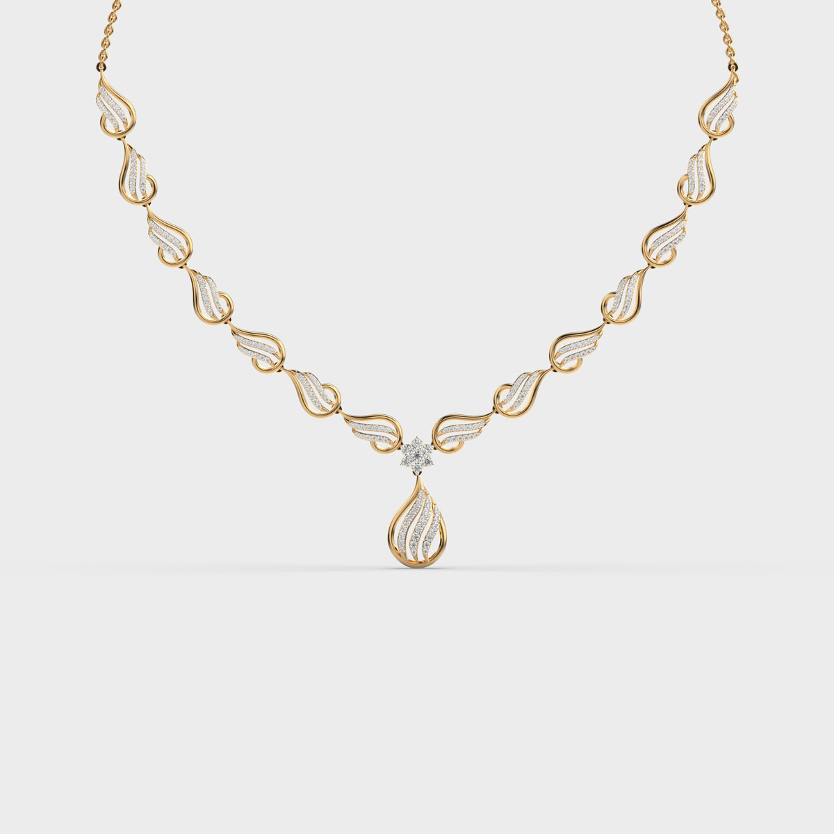 Shimmering Kiss Kalki Diamond Encrusted Necklace