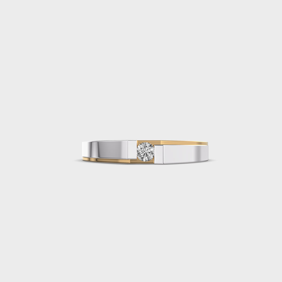Band Of Valour Dual Tone Diamond Ring For Men