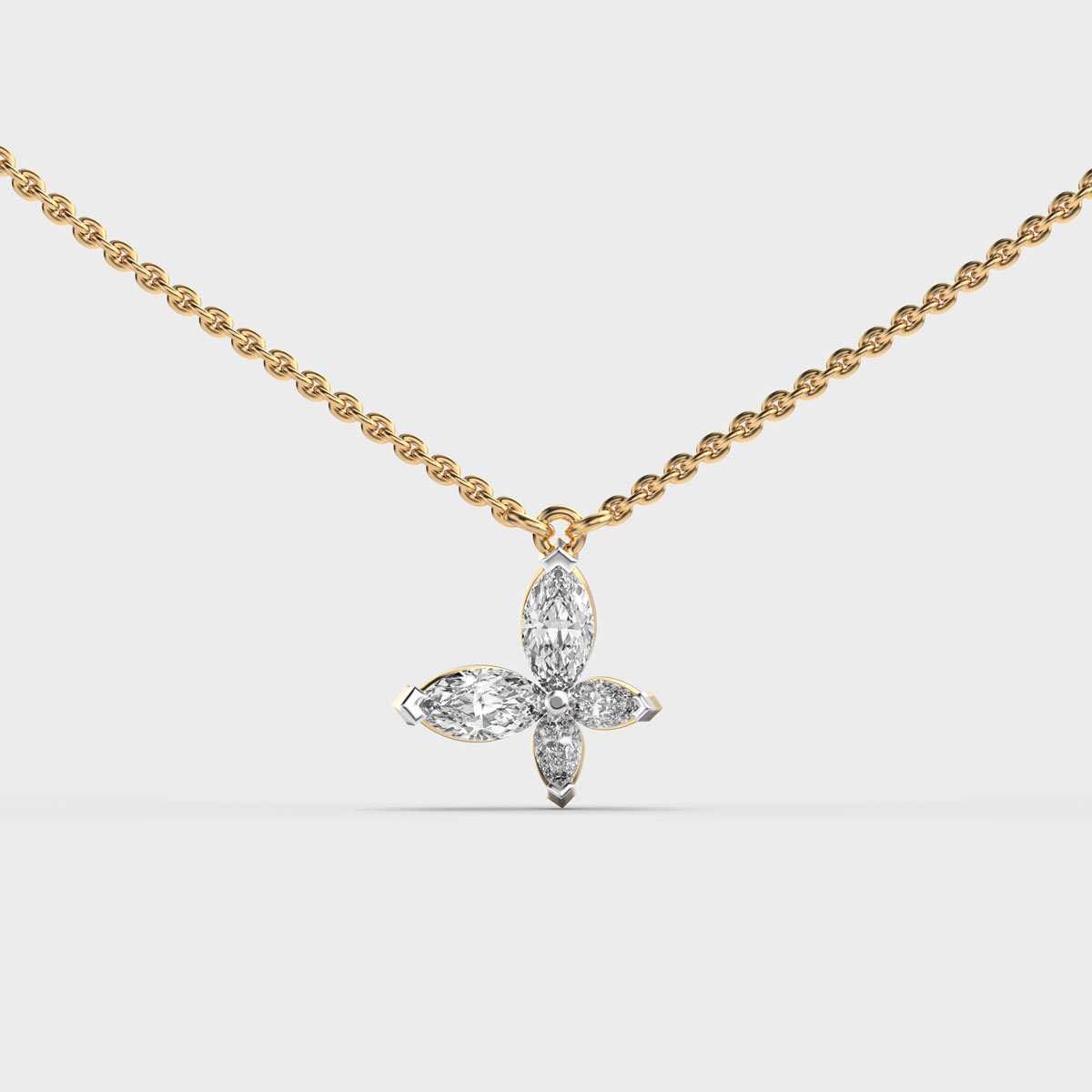 Gleaming Petunia Diamond Pendant (Without Chain)