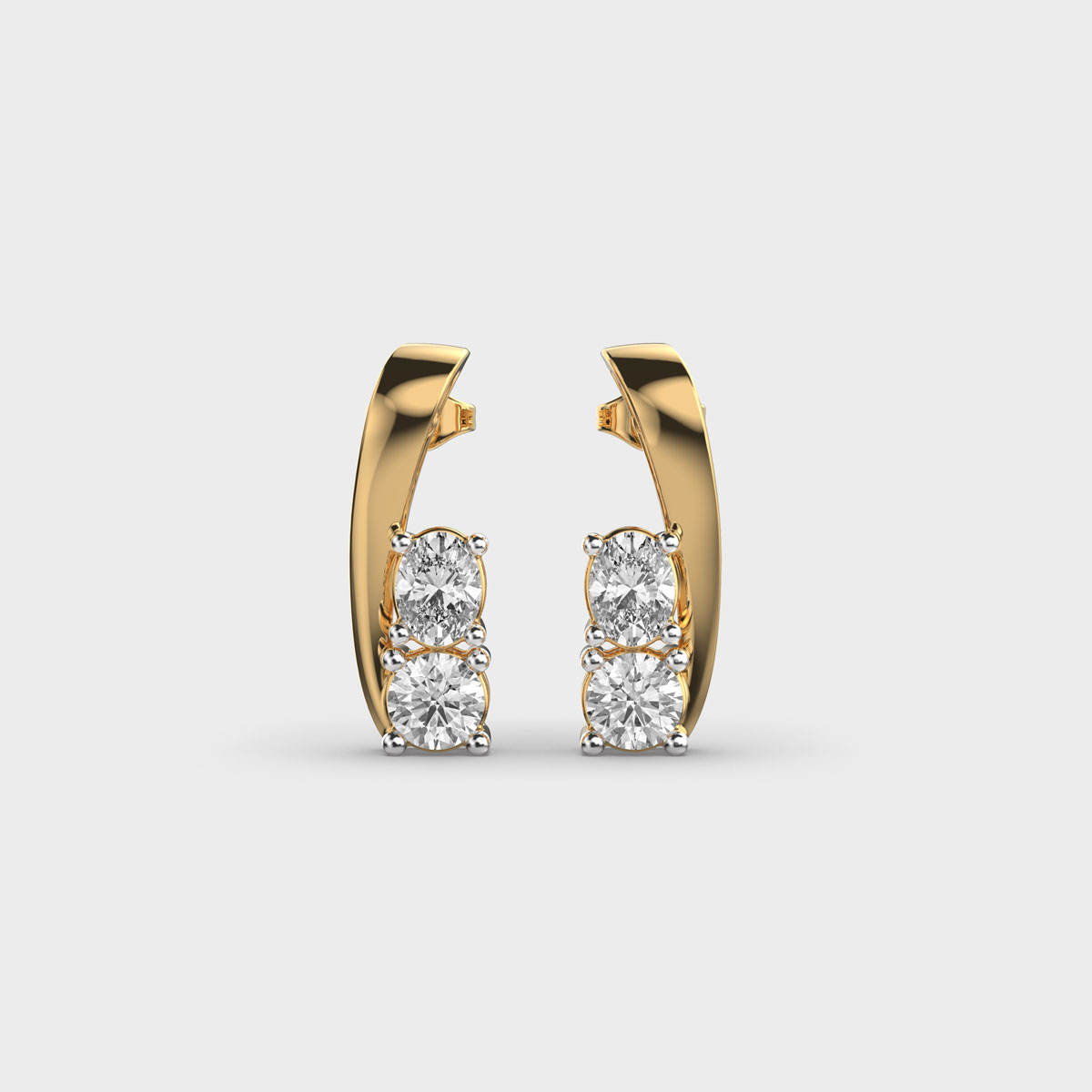 Treble Clef Diamond Earrings