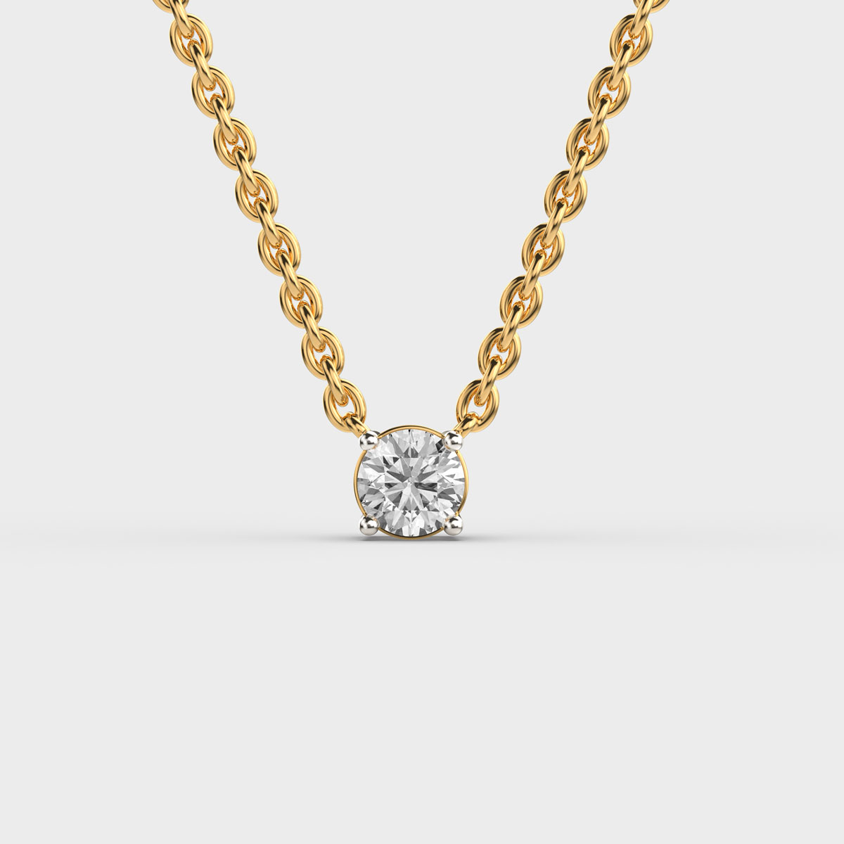 Pure Round Diamond Pendant (With Chain)