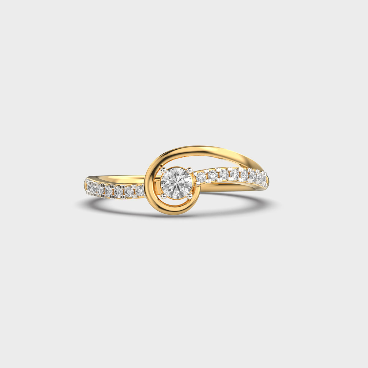 Shimmering Double Tone Diamond Ring