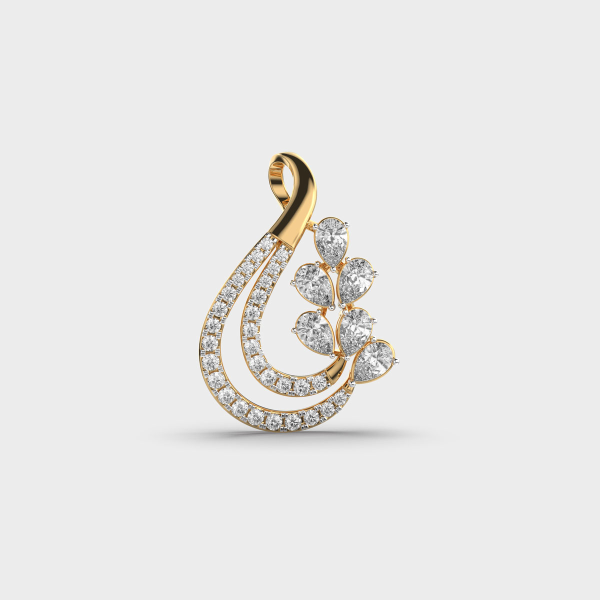 Venetian Floret Vine Diamond Pendant (Without Chain)
