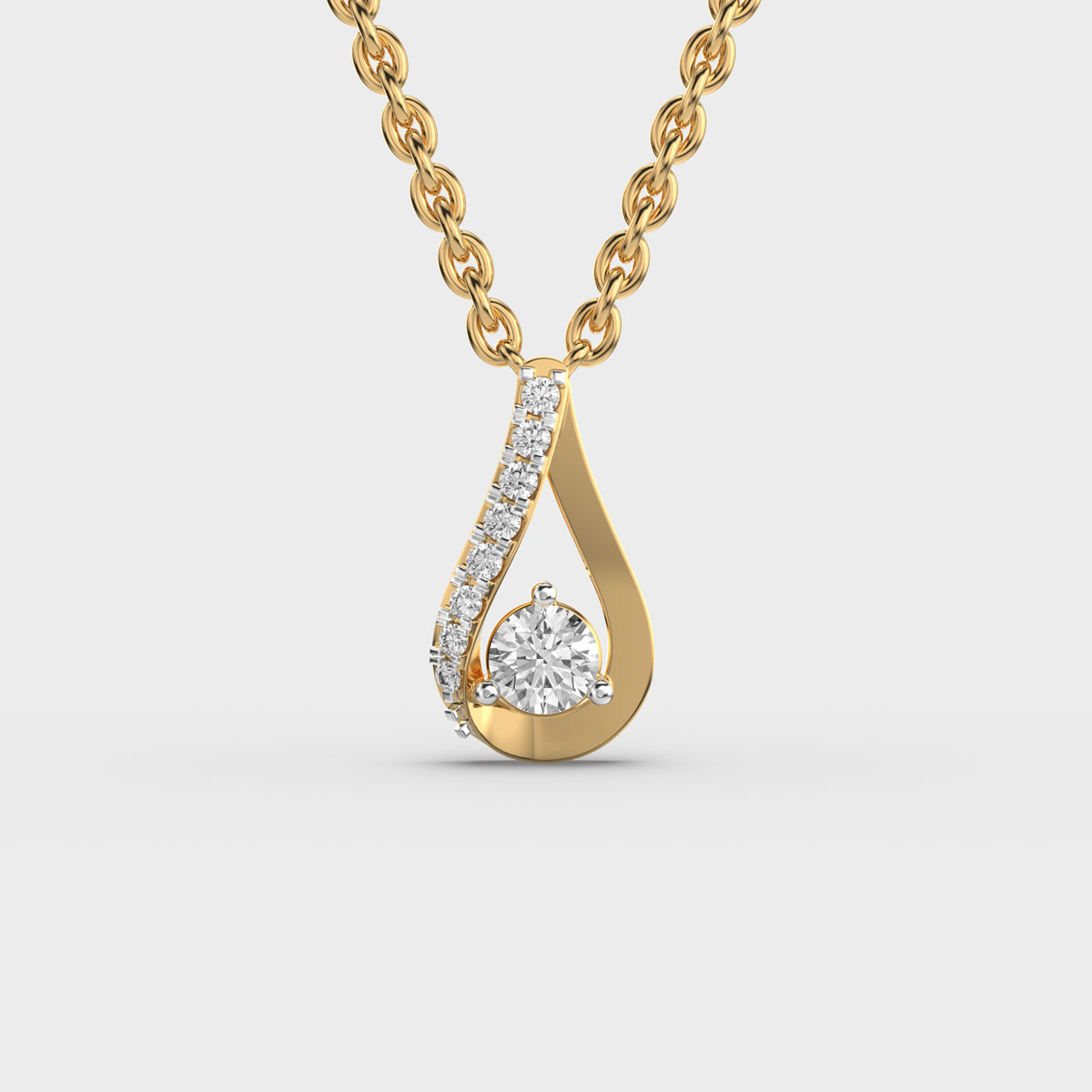 Caught in a Drop Diamond Pendant (With Chain)