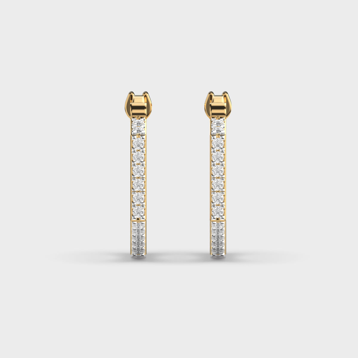 Sleek Diamonds on a Hoop Earrings