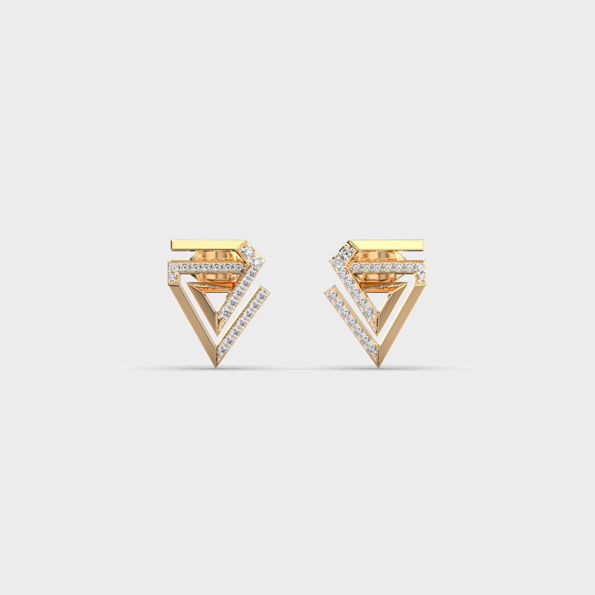 Zig Zag Diamond Encrusted Earstuds
