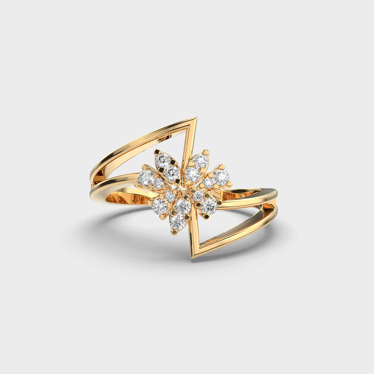Shooting Star Clustered Diamond Ring