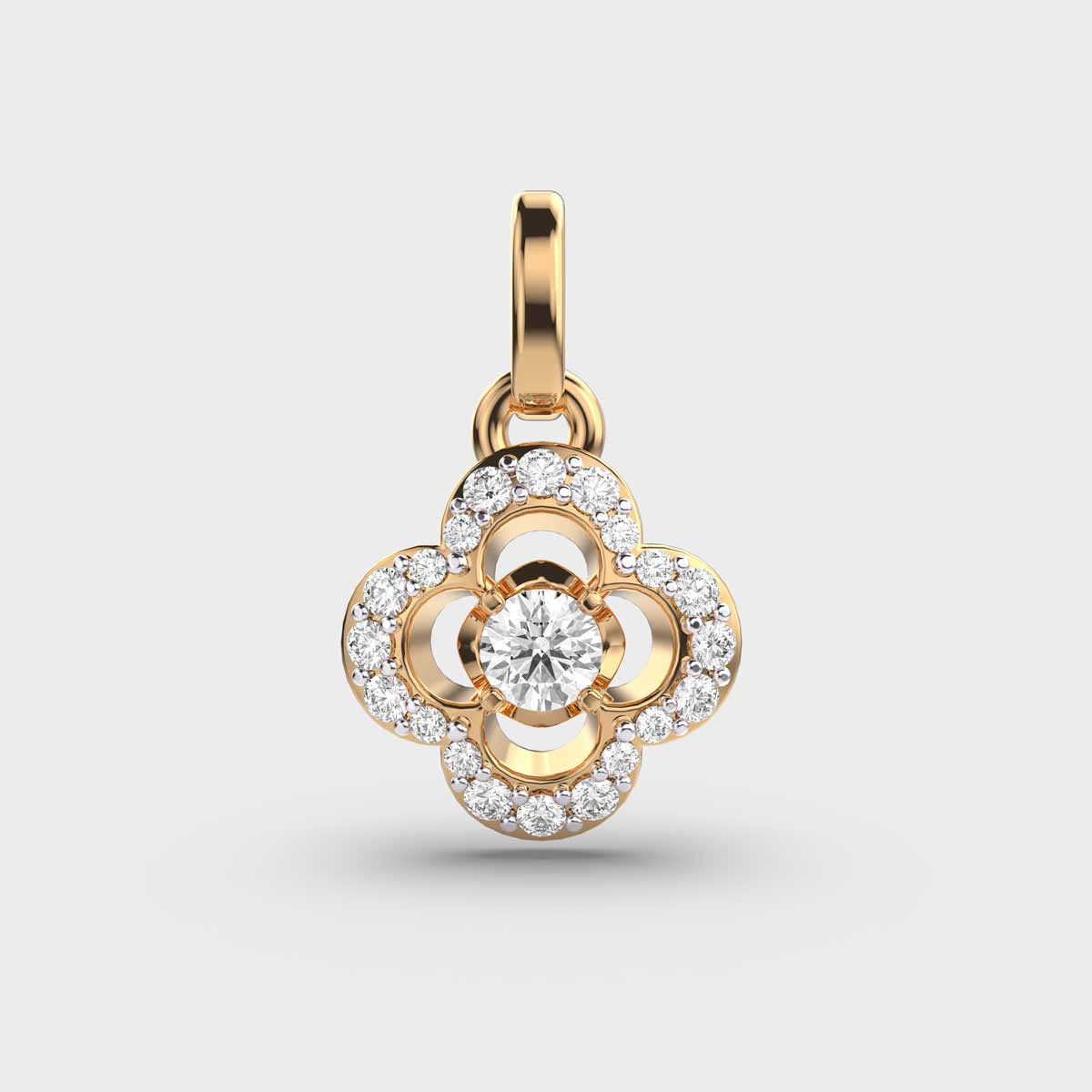 Petalshine Diamond Encrusted Pendant (Without Chain)