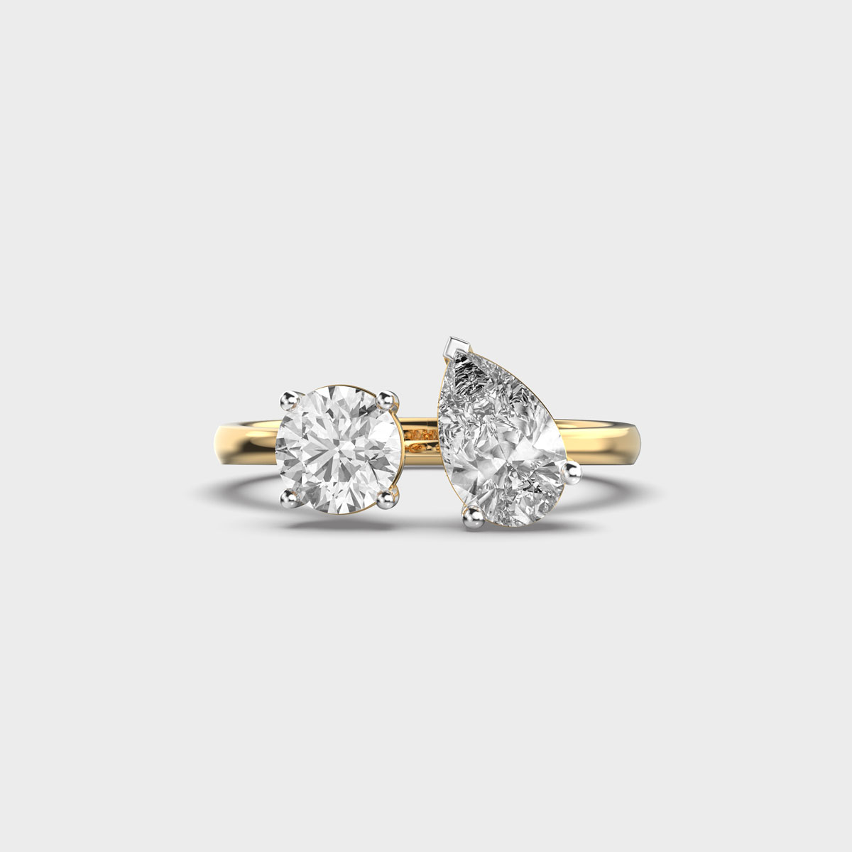 Dazzling Toi Et Moi Solitaire Diamond Ring
