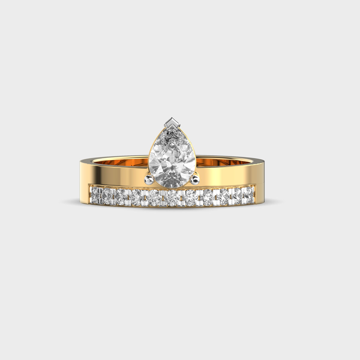 Bejwelled Pear Cut Diamond Band Ring