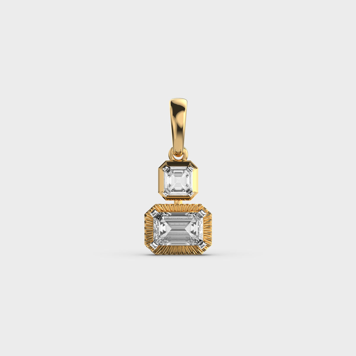 Double Diamond Pendant Without Chain
