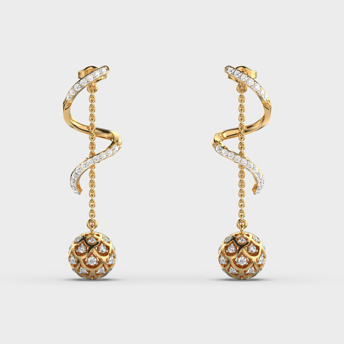 Dancing Meteor Diamond Drop Earrings