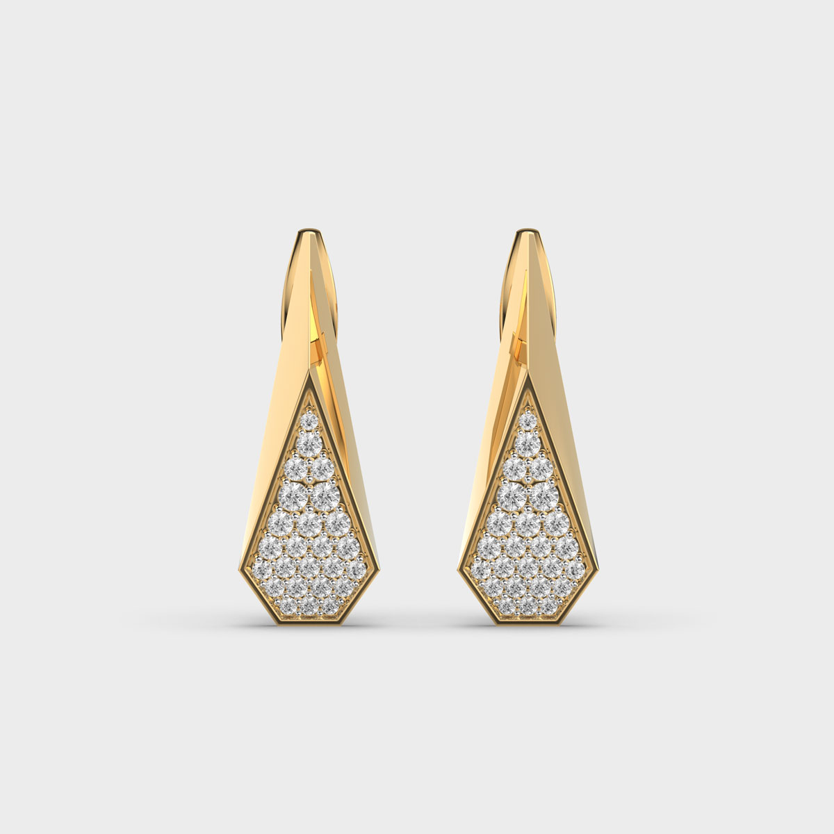 Astra Pave Diamond Drop Earrings