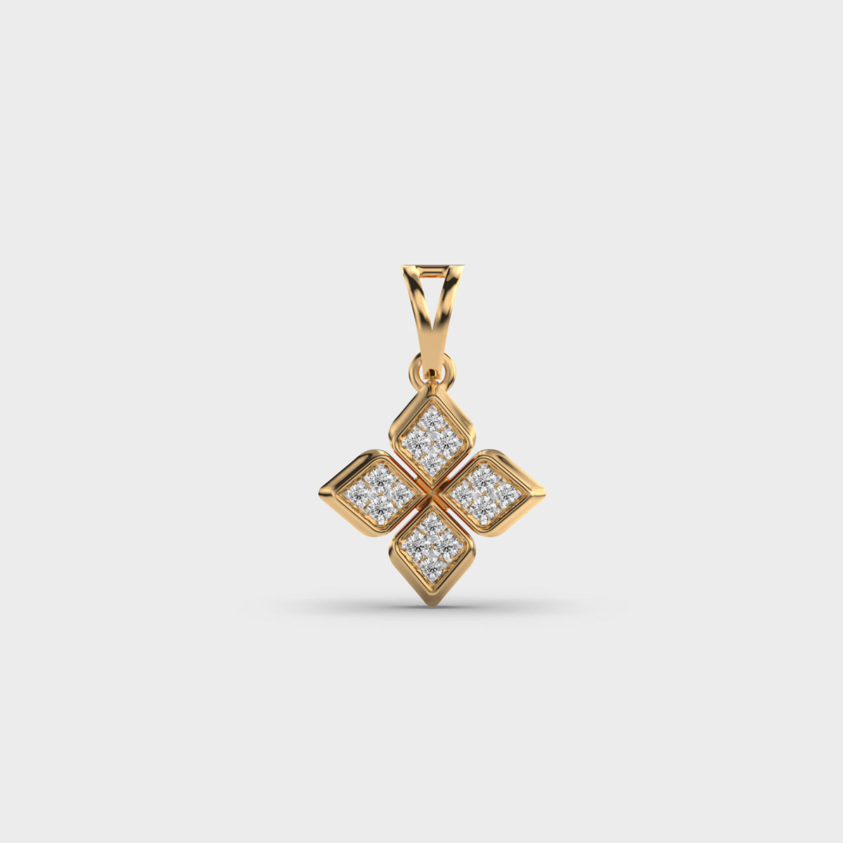 Floral Quattuor Diamond Pendant without Chain