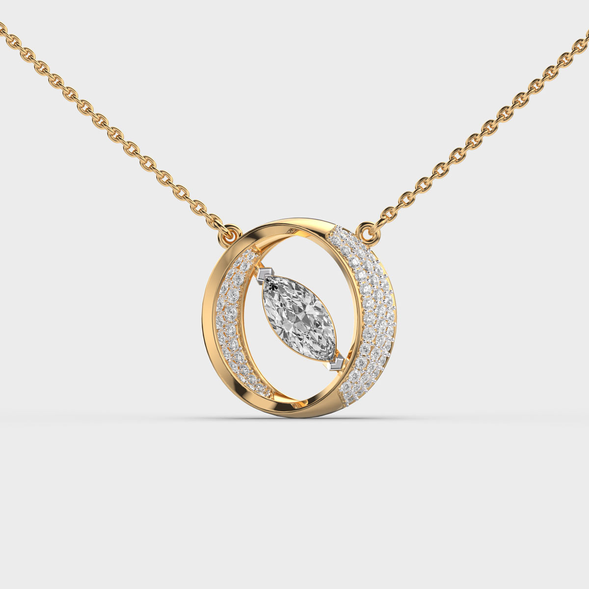 Marquise Orbit Diamond Necklace