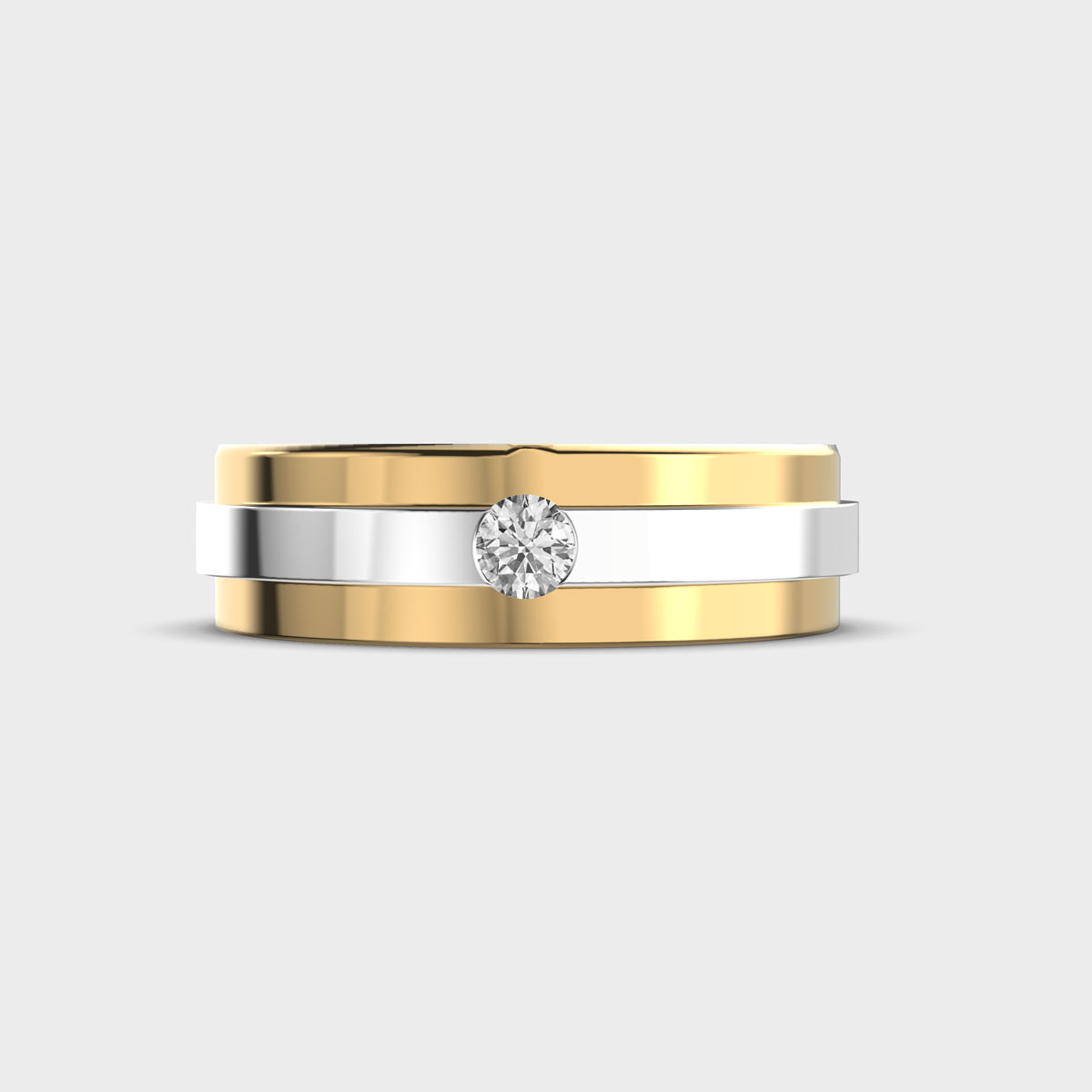 Double Band Round Diamond Ring For Men