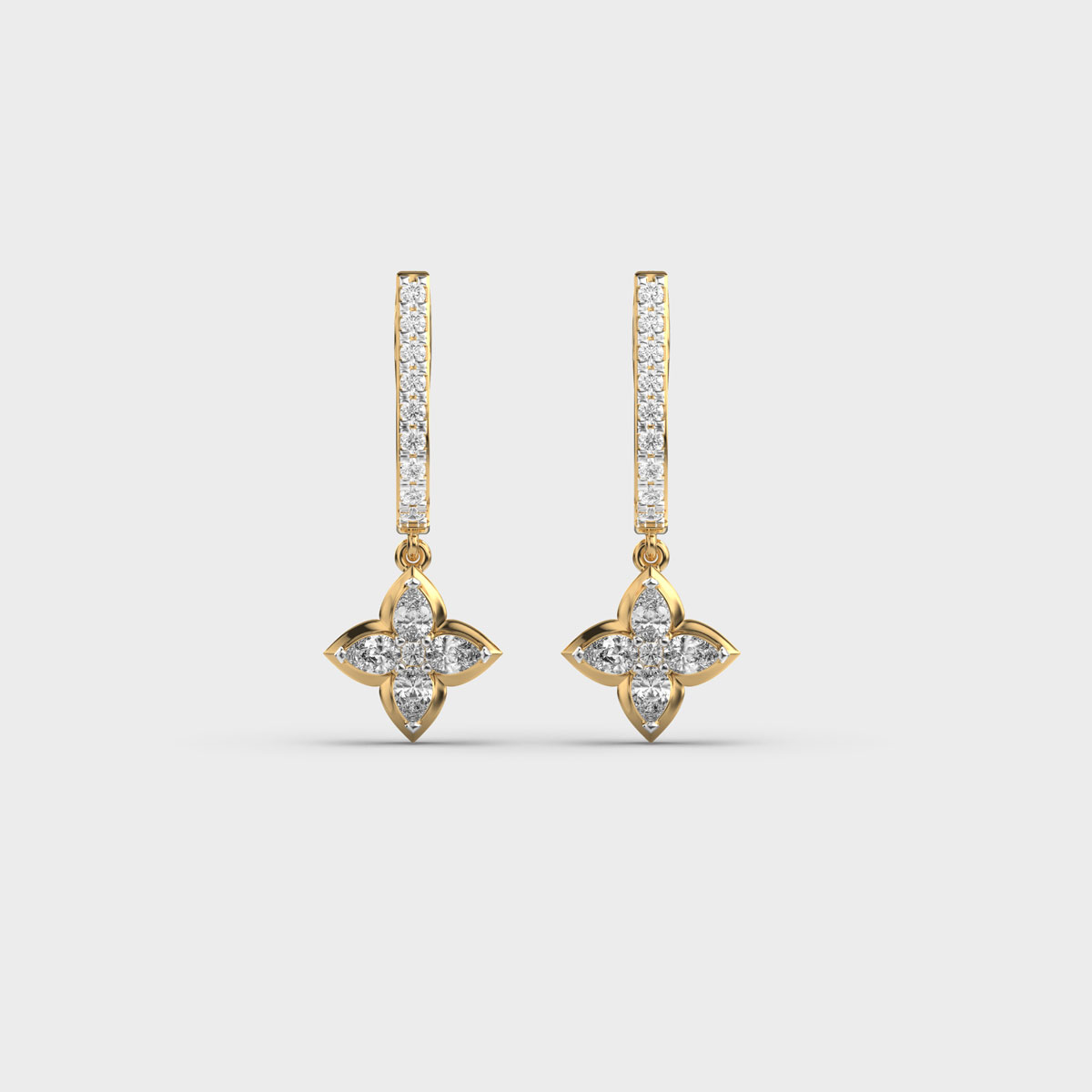 Floret Midnight Diamond Dangler Earring