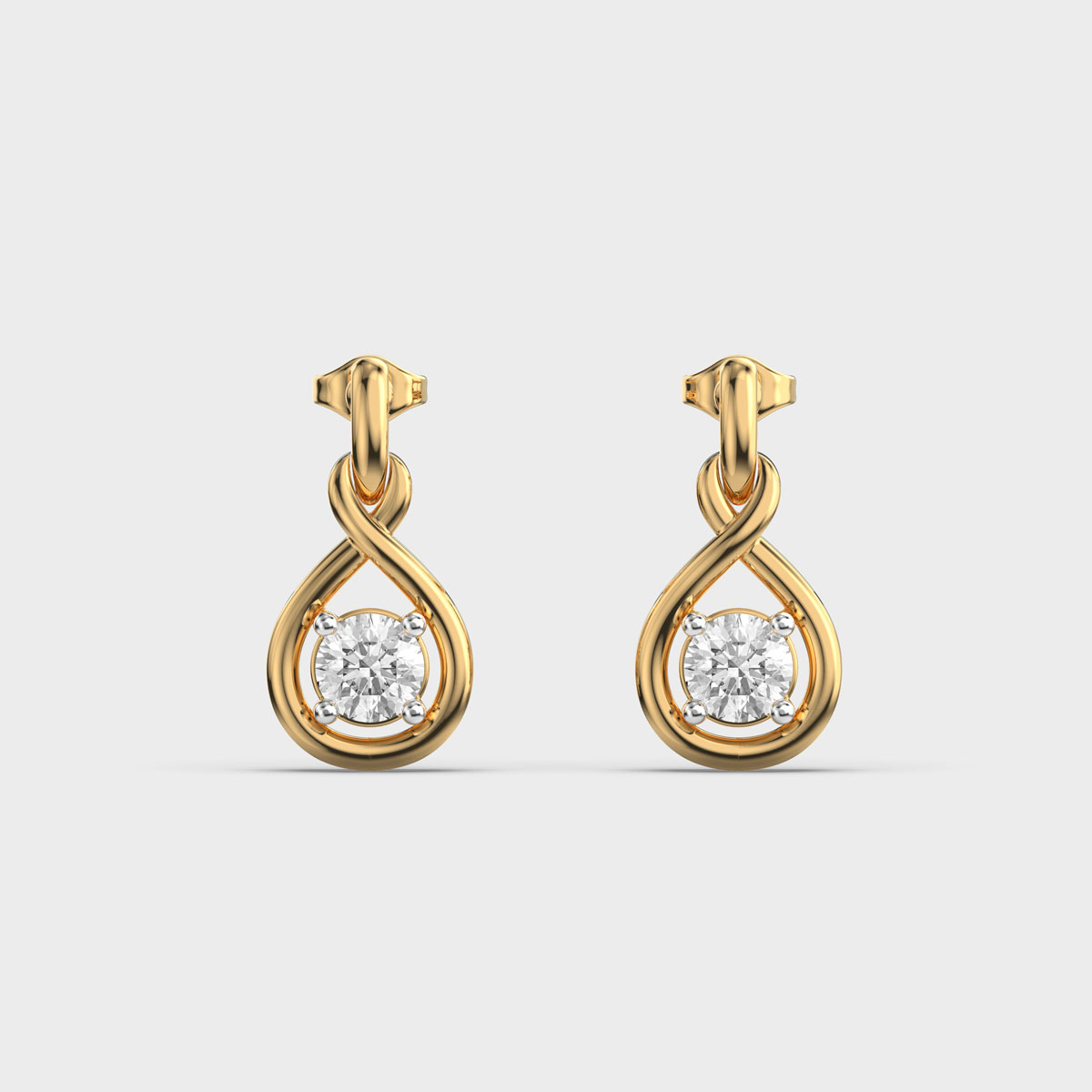 Prism Loop Round Diamond Earrings