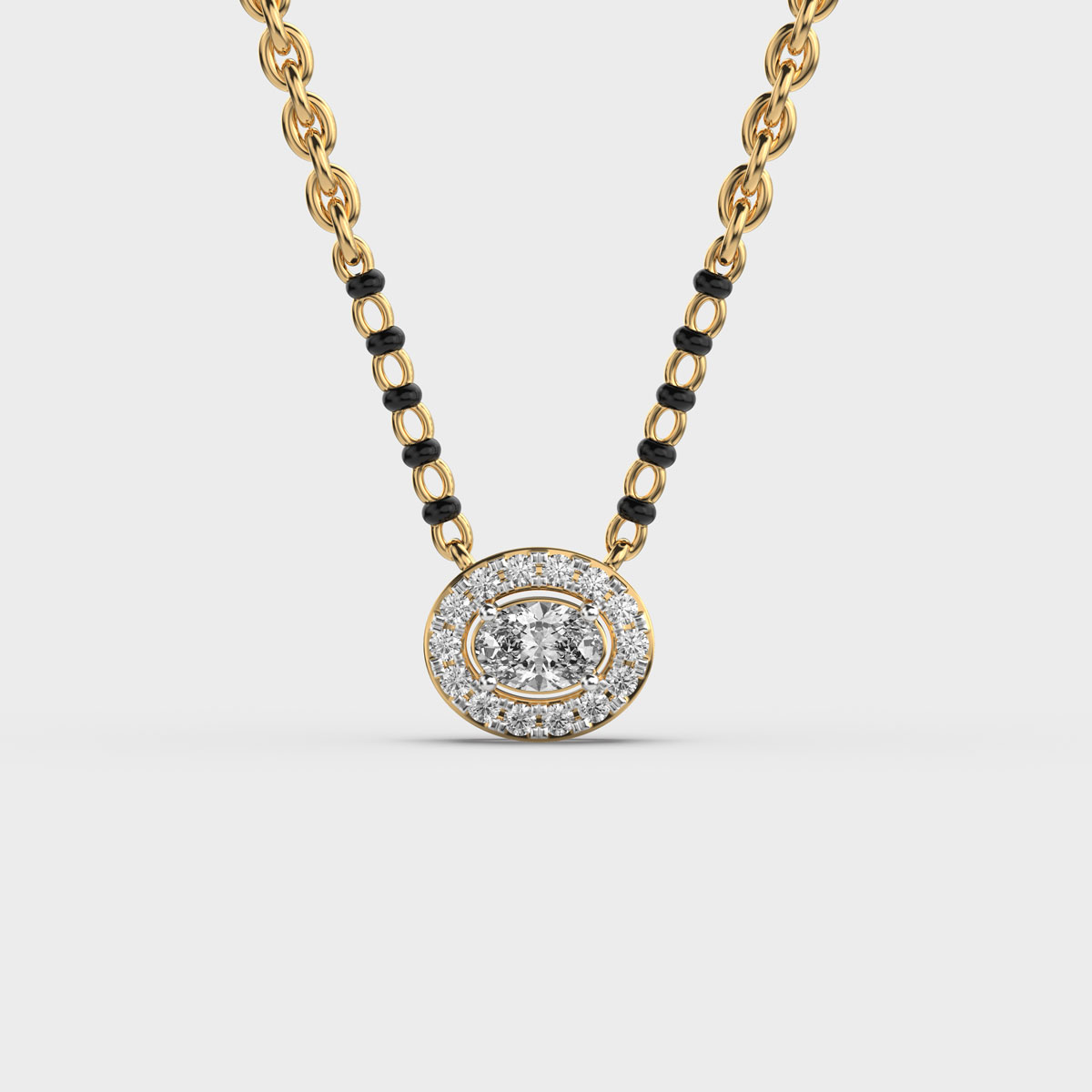 Forever Circle Diamond Mangalasutra Pendant (With Chain)