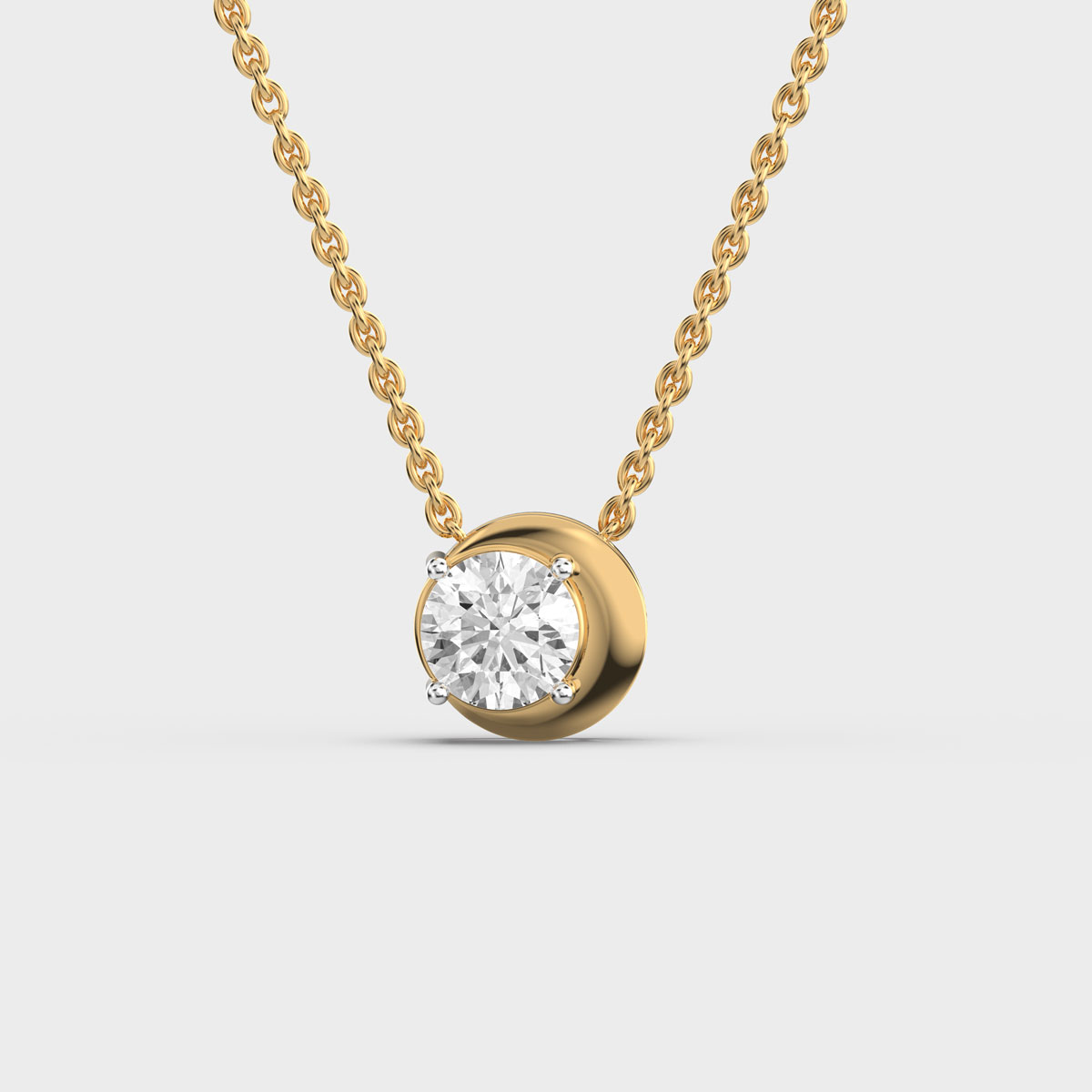 Soulbound Grace Round Diamond Pendant (With Chain)