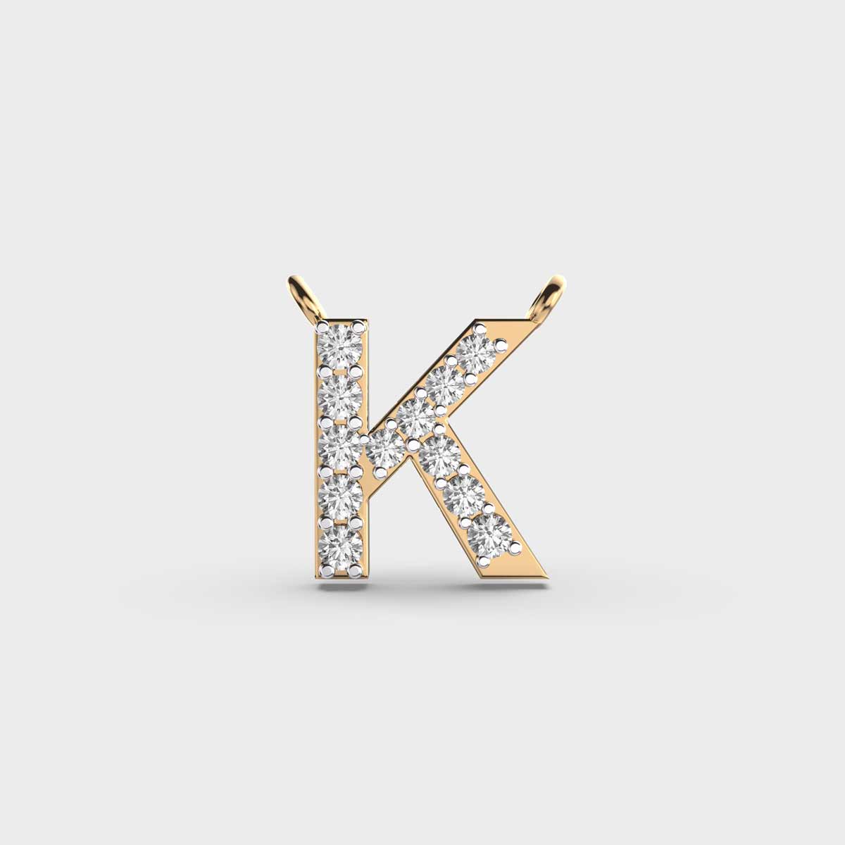 Kudos Initial 'K' Diamond Pendant (Without Chain)