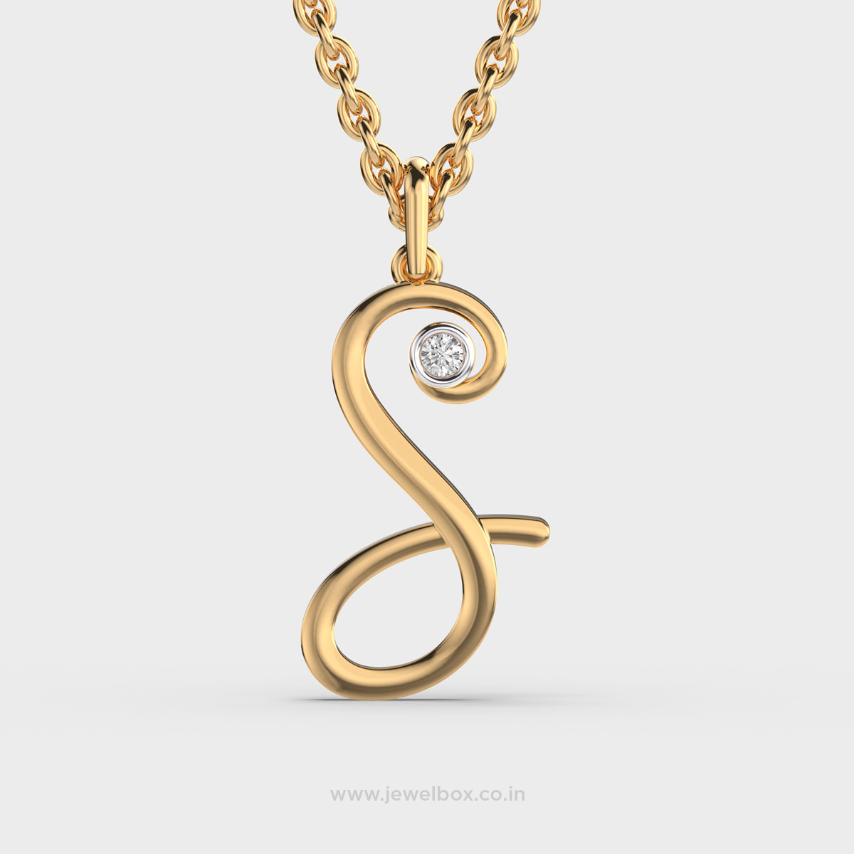 Alphabet S Diamond Initial Pendant (Without Chain)