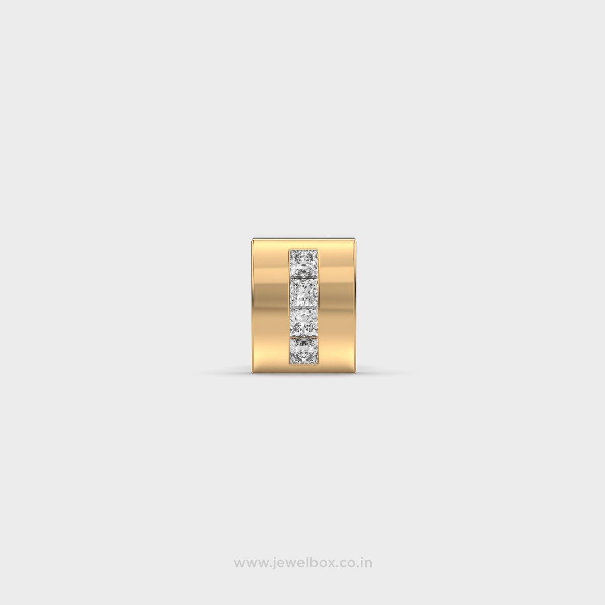 Diamond Drift Stud with Clustered Strip