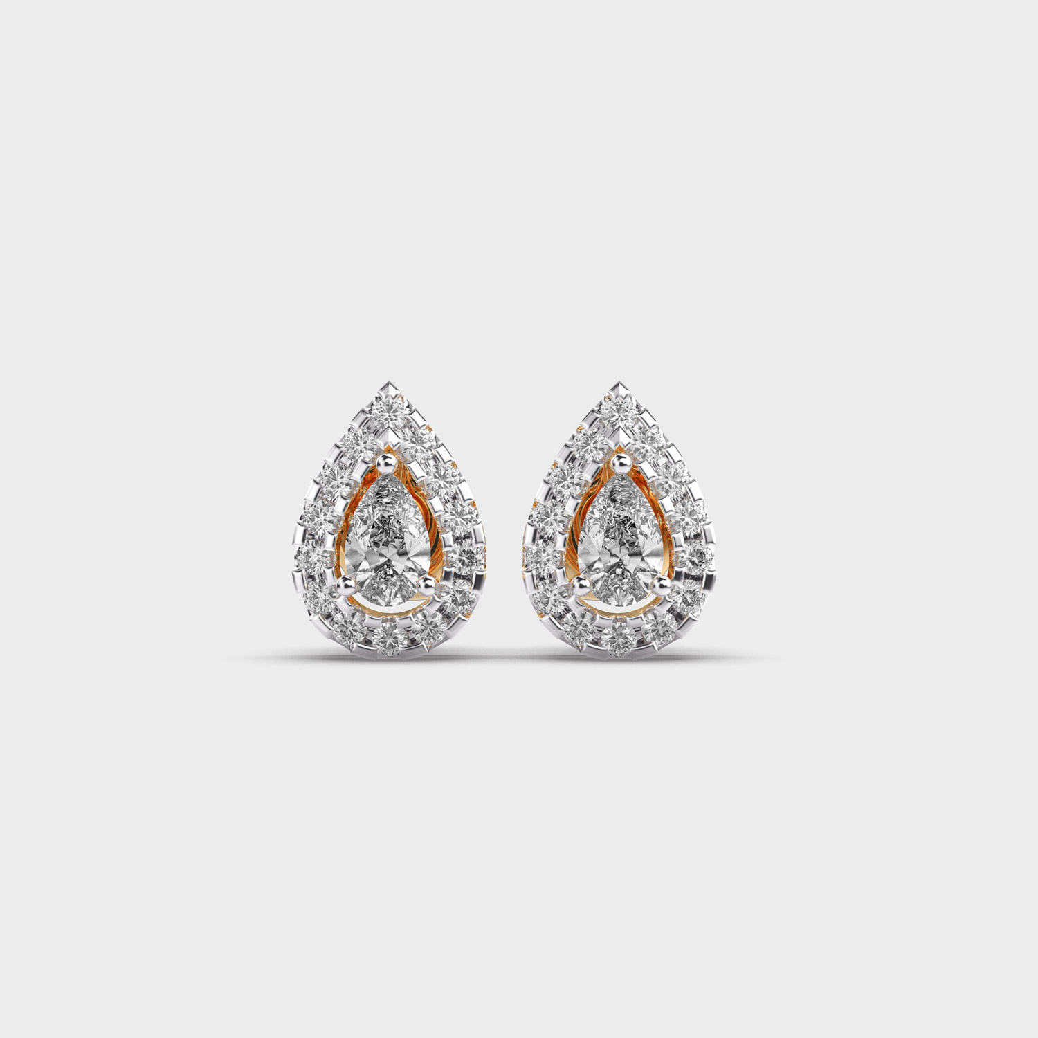 Peony Pear Cut Diamond Earrings