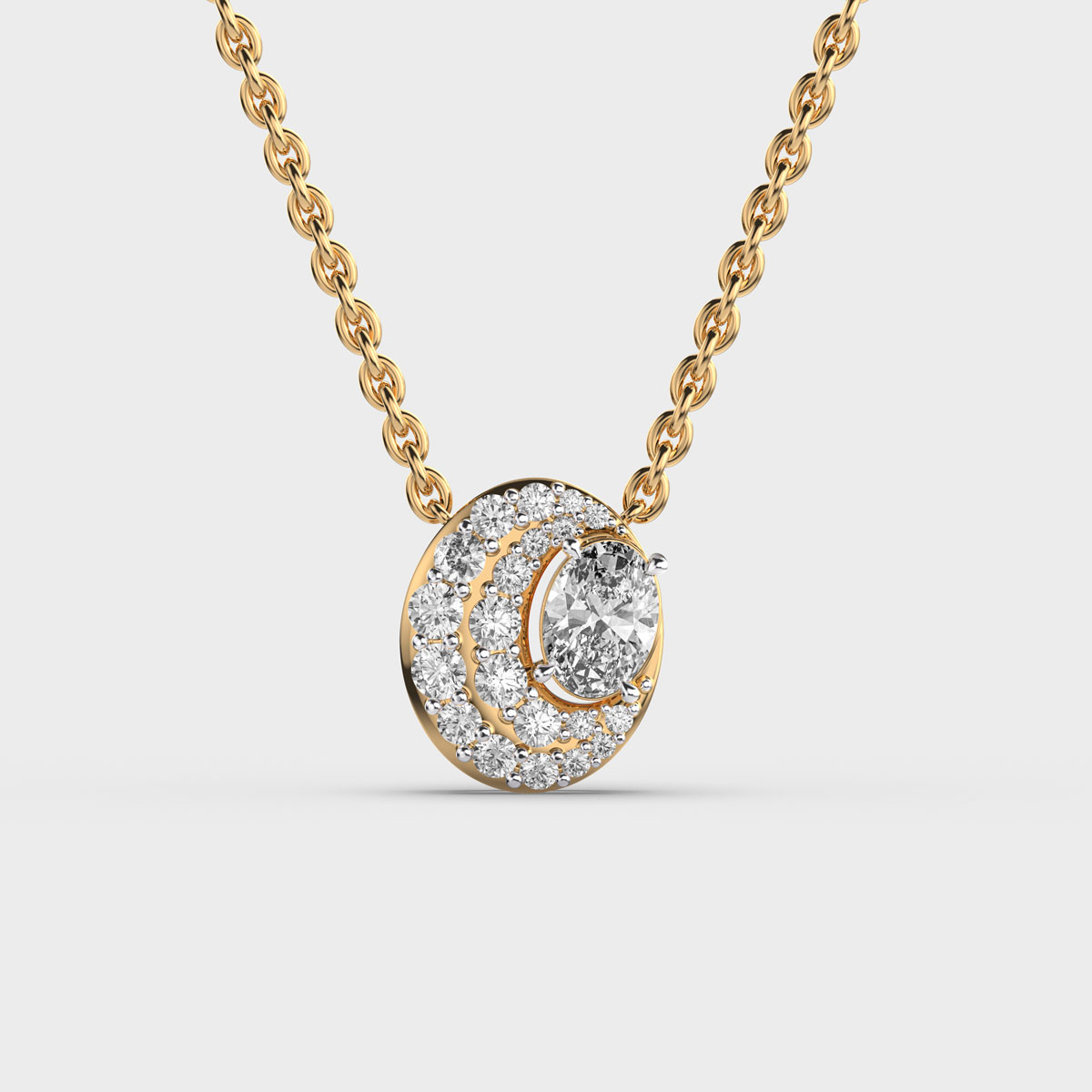 Kiss Of Moon Diamond Pendant (With Chain)