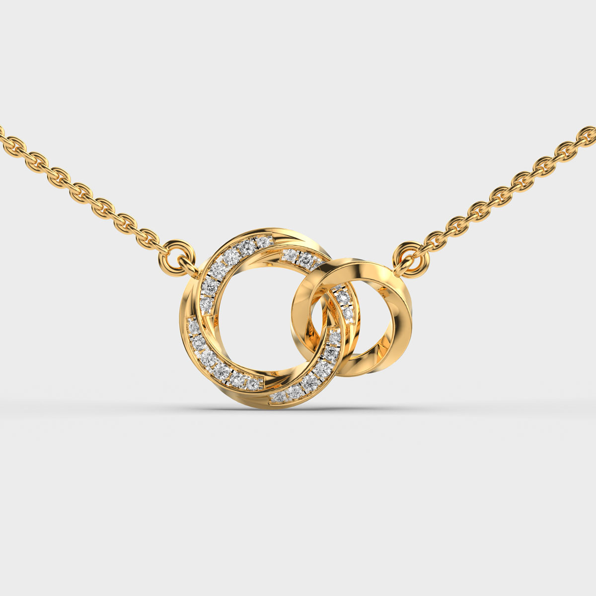 Suave Charming Interlocked Diamond Pendant (With Chain)