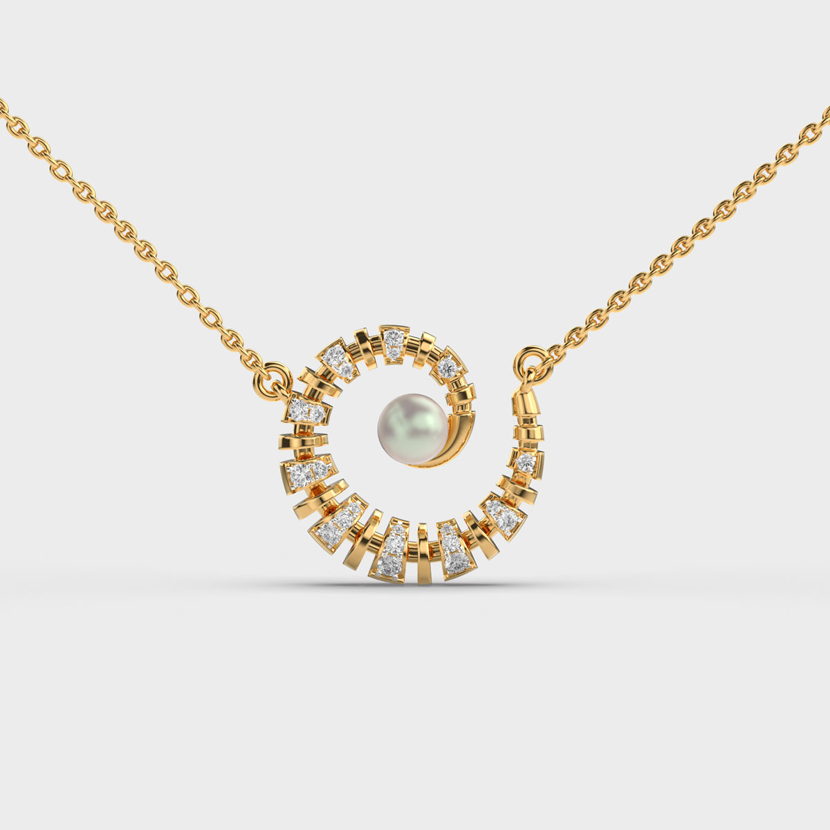 Queen Of Sea Pearl Diamond Pendant (With Chain)