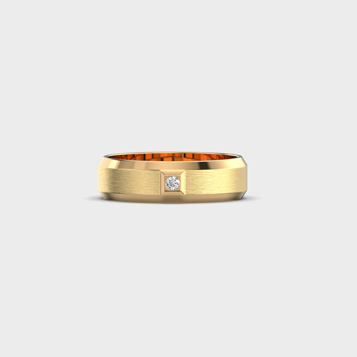 Minimal Diamond Wedding Band For Men