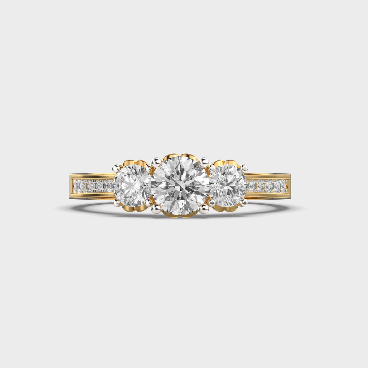 Three Diamond Glimmering Diamond Ring
