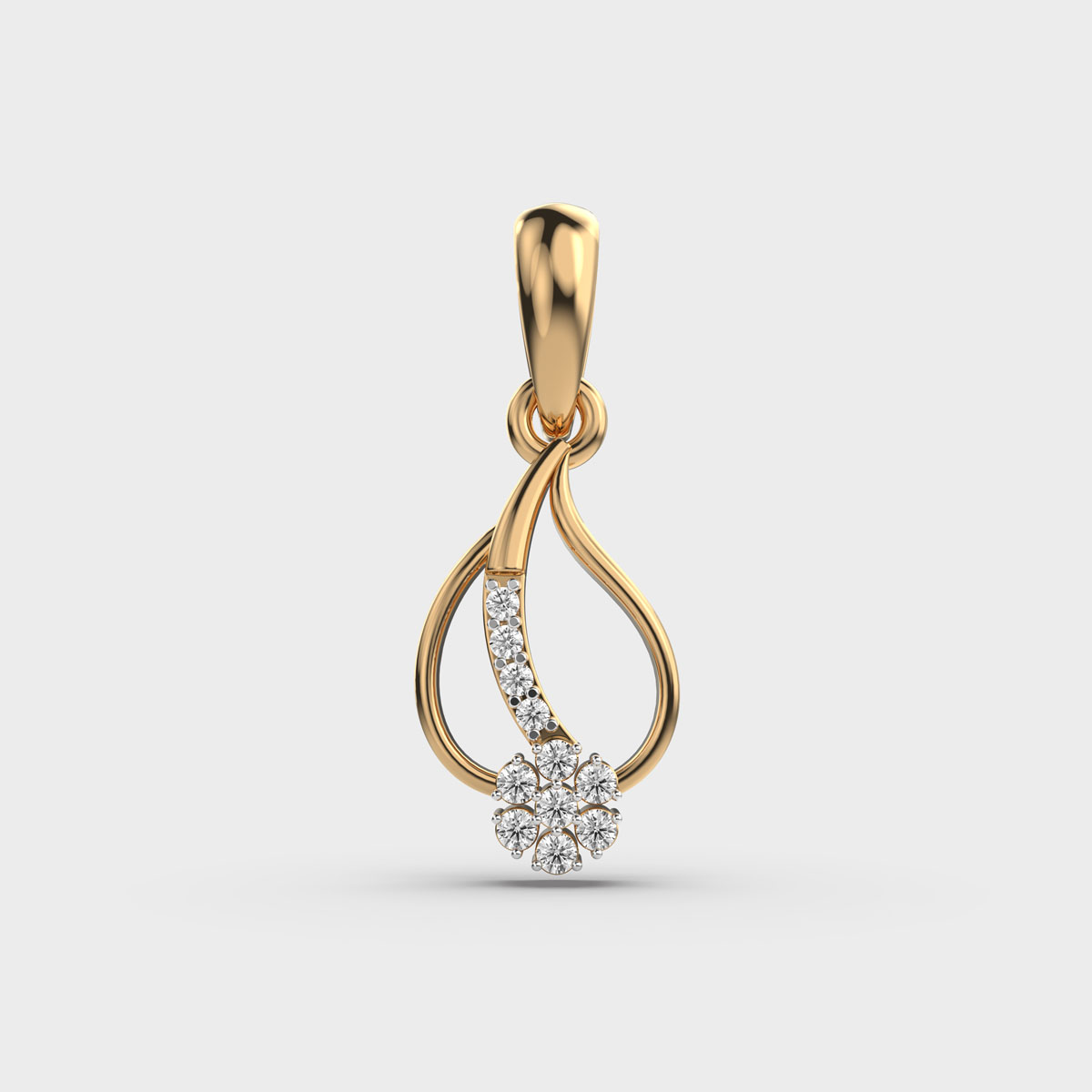 Vowline Diamond Encrusted Pendant (Without Chain)