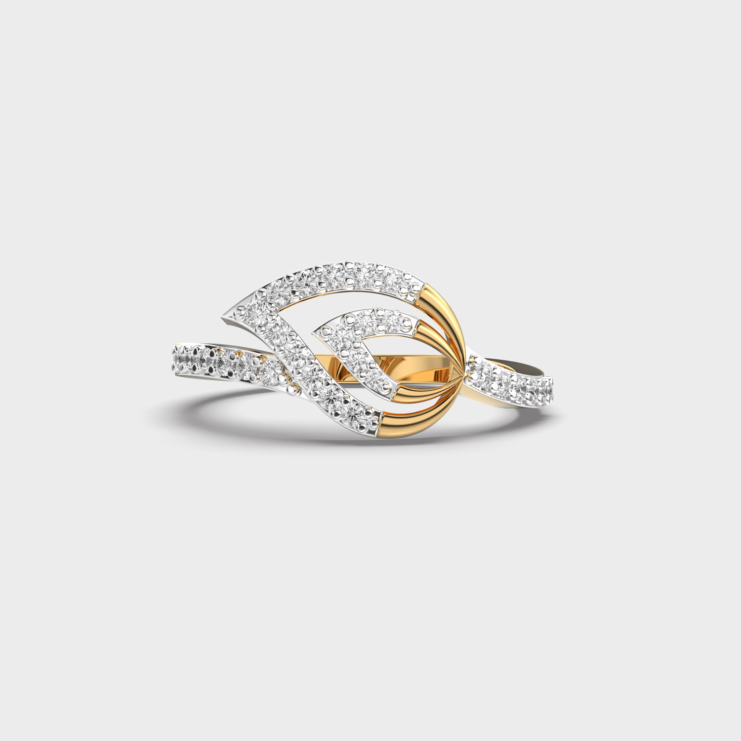 Shine And Shimmer Leaf Diamond Ring